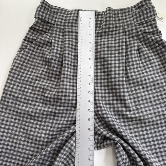 Vintage NWT Chaus Pleated High Waist Tapered Pants Gray Gingham 80s Size 12 - Picture 16 of 16